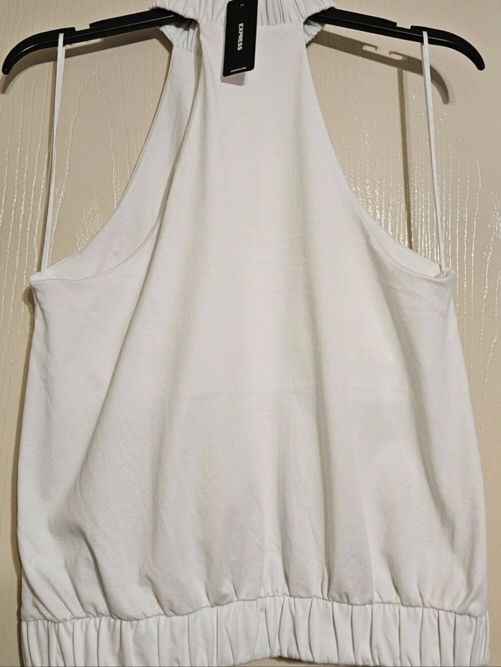 Express White Cropped Halter Tank, new with tags, size Medium.